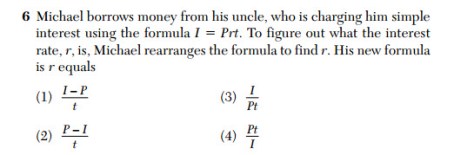 Jan 2016 Alg I Regents 6
